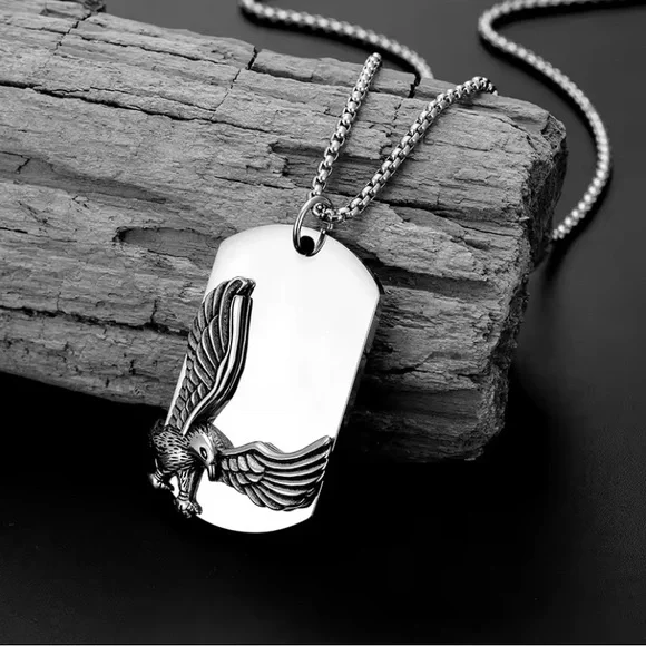 Silver Eagle Pendant Necklace - Picture 2 of 6